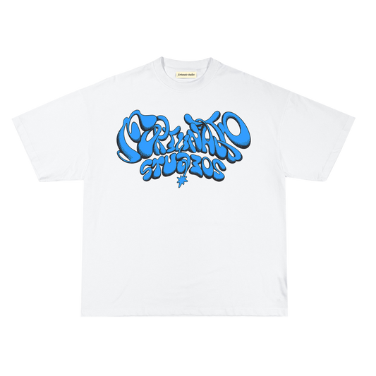 Tagged Script Tee (Magic Photo Blue)